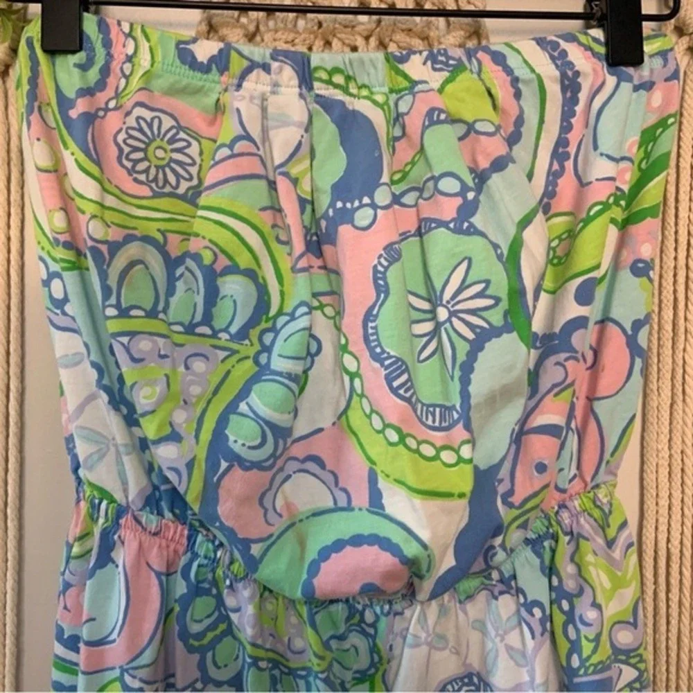 LILLY PULITZER‎ Windsor Strapless Dress Multi Conch Republic 100% Cotton Small - Picture 3 of 13